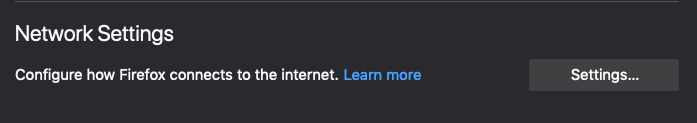 Firefox Network Settings